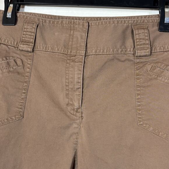 Rafaella Women's Mocha Brown Wide Leg Capri Cropped Pants Size 12 Neutral Y2K - Picture 6 of 12